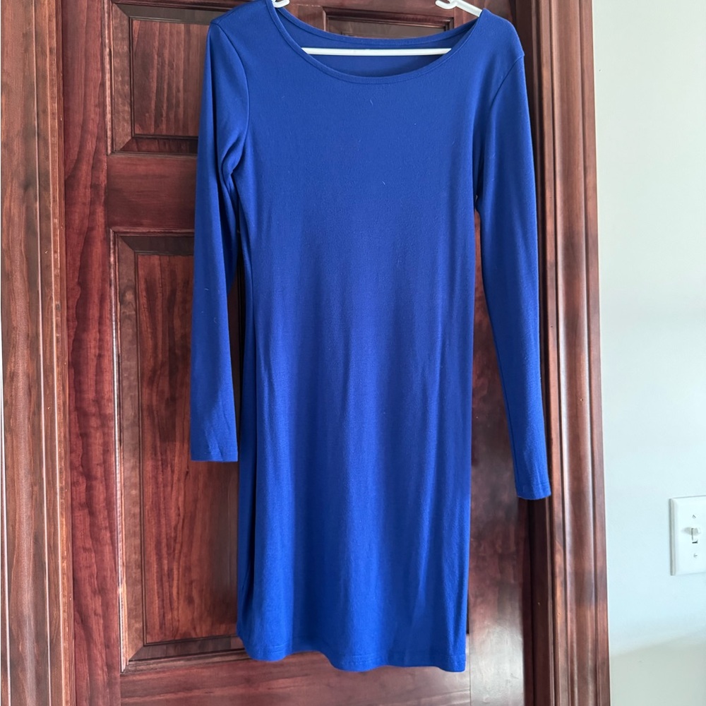Blue sweater Long Sleeve Dress